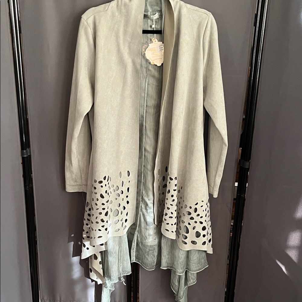 Simply Couture Silver Open Front Cardigan